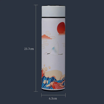 Bouteille Thermos Portable – Style Chinois avec Affichage de Température Intelligent & Filtre